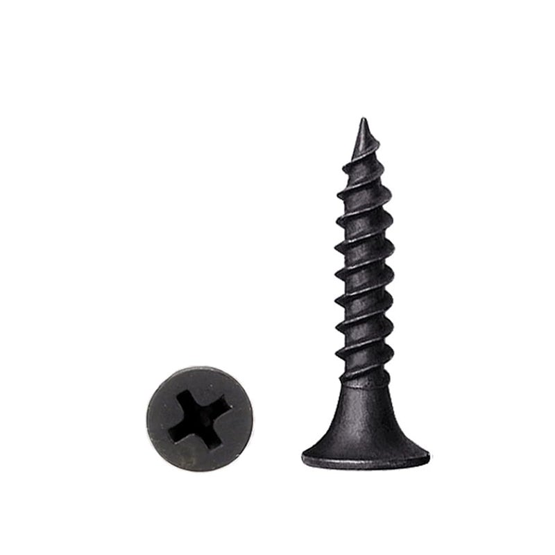 LERNOU #6 x 3/4'' Black Self-Tapping Screws, Phillips Flat Head Short Head Screws, Countersunk Head Cabinet Screws, Phillips Wood Screws for Various Woodworking Repairs and DIY Projects (100 pcs) - Image 1